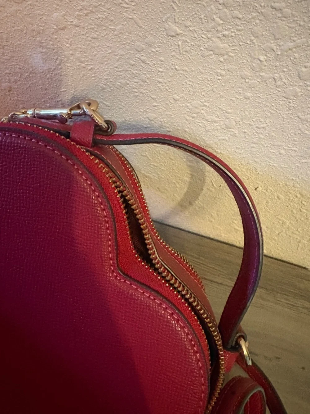 Coach Red Heart Crossbody Bag Purse Gold Hardware